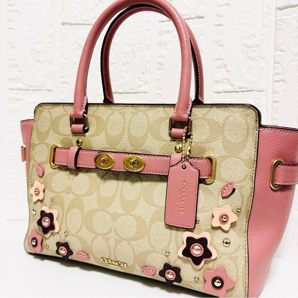 NEW! RARE Coach Blake Carryall 25 in Floral Appliqué Purses Bag Designer Womens - Picture 6 of 14